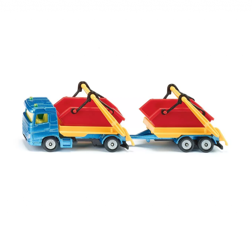 1:87 Truck With Skip & Trailer