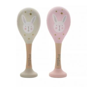 Bambino Toy Wooden Maracas Rabbit Pink