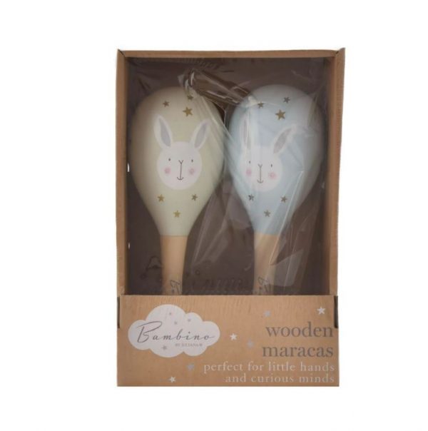 Bambino Toy Wooden Maracas Rabbit Blue - Image 2