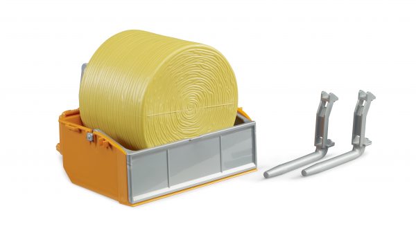 Tractor Loading Box with Forks & Round Bale
