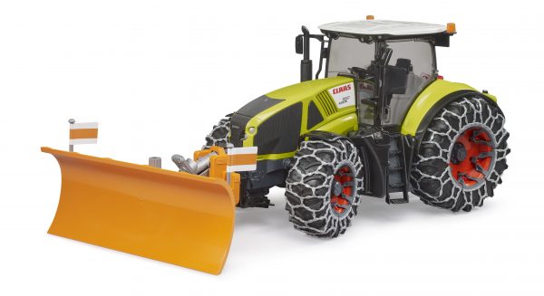 Claas Axion 950 with Snow Chains & Plough Blade