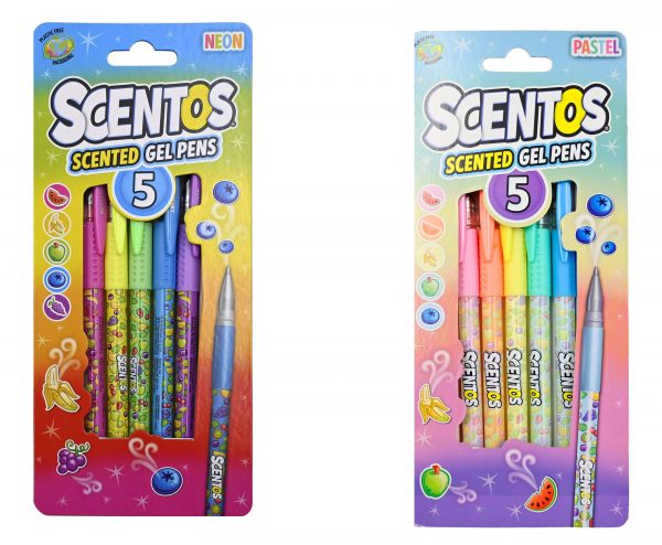 Scentos Gel Pens Neon or Pastel 5pk